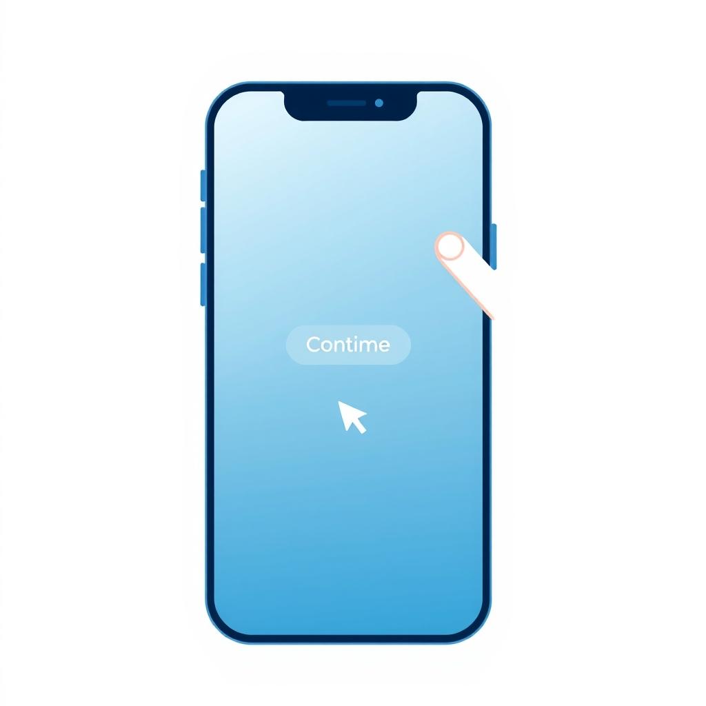 Illustration showing a splash page on a smartphone screen with an arrow pointing to the final page.