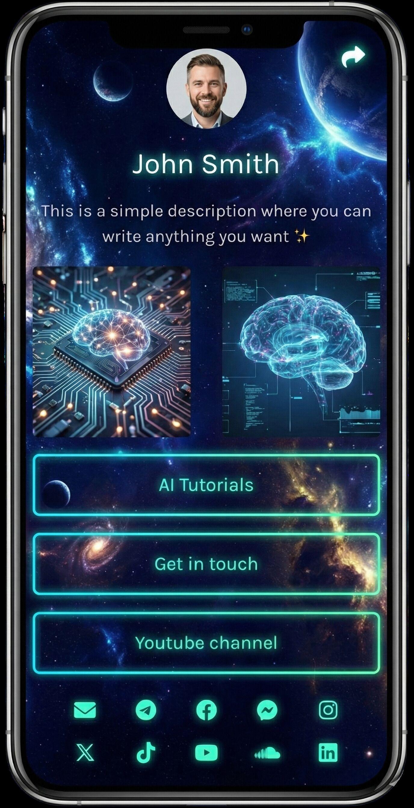 Screenshot of biolink page examples